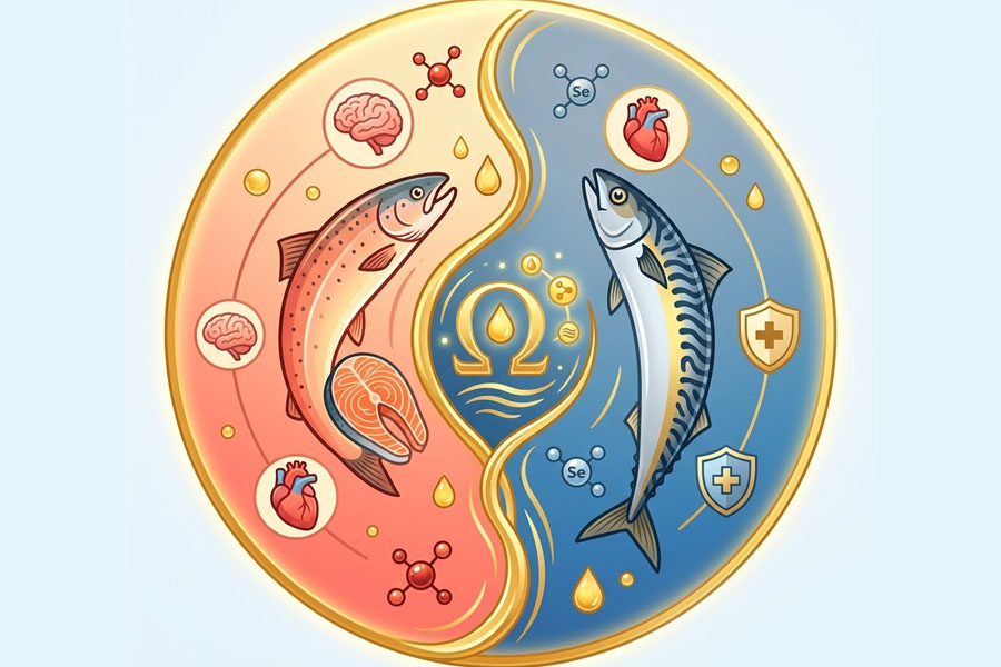 Salmon and mackerel: Comparing nutrition and health benefits. Graphics: Thien Nhan