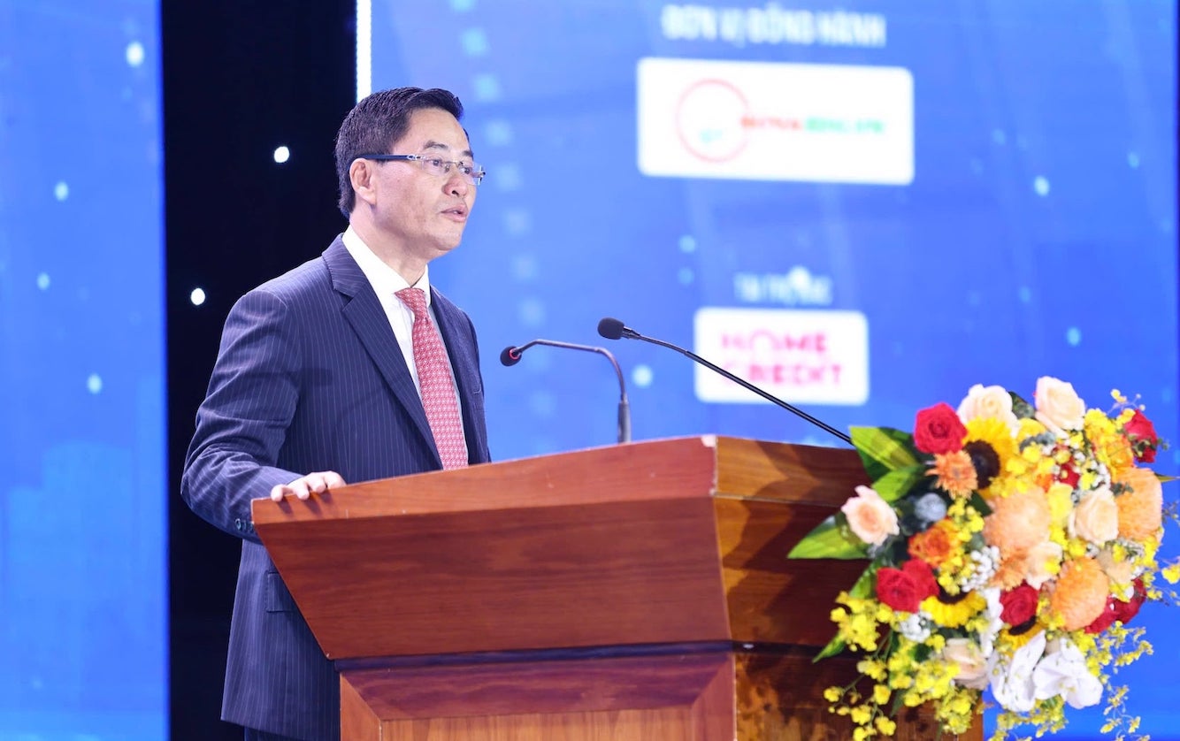 PGS.TS Bùi Hữu Toàn - Giám đốc Học viện Ngân hàng phát biểu. Ảnh: Tường Vân