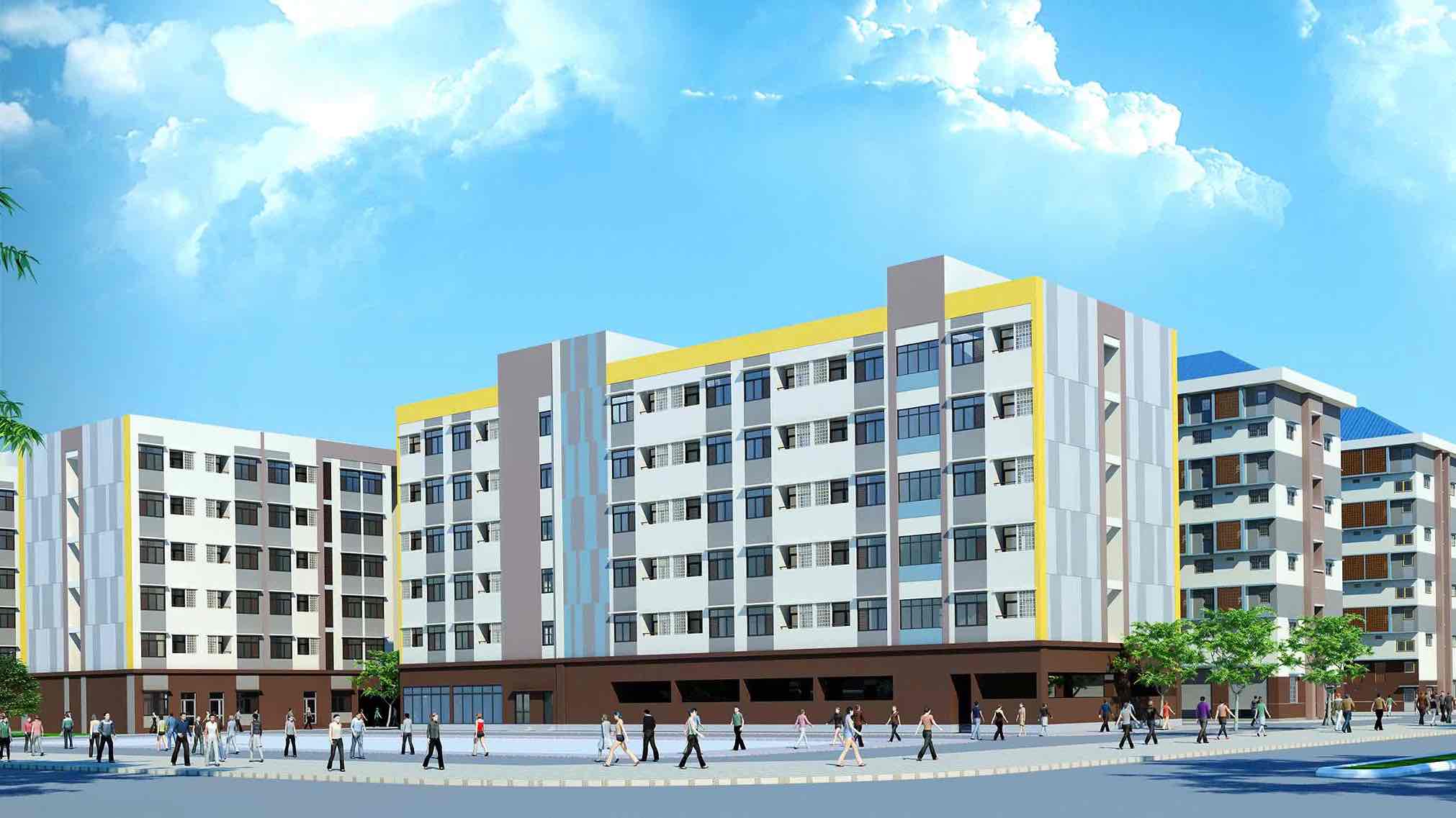 Apartment building serving workers under the Housing Development Project of Bau Xeo Industrial Park Service Center Area in Trang Bom commune, Dong Nai province. Photo: HAC