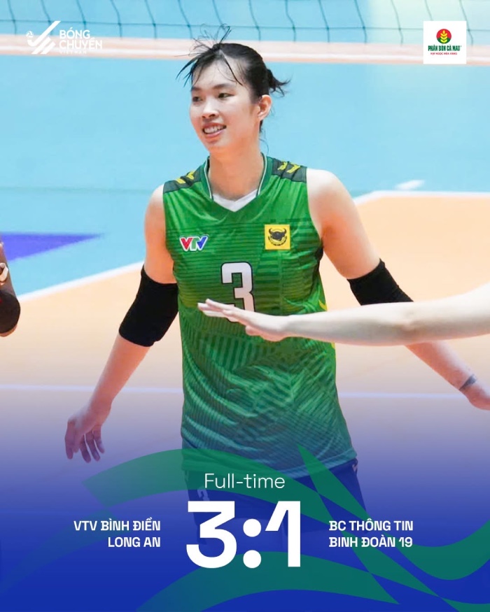 VTV Bình Điền Long An thắng Binh chủng Thông tin. Ảnh: Bóng chuyền Việt Nam