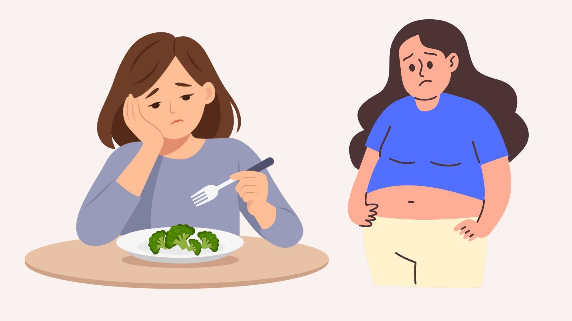 Reasons why eating too many vegetables does not reduce belly fat. Graphics: Linh Dan