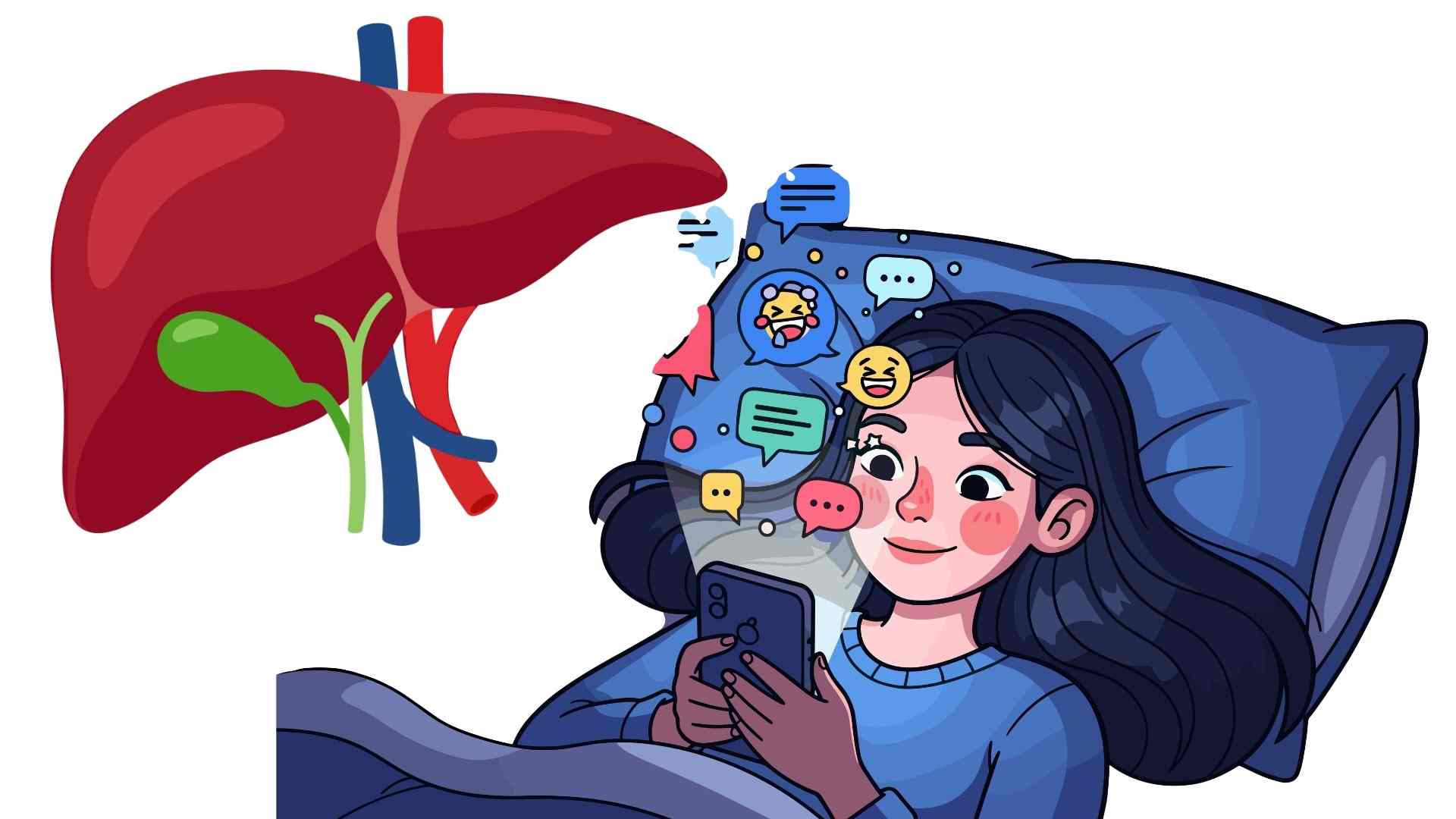 Staying up late affects the liver's detoxification process. Graphics: Ha May
