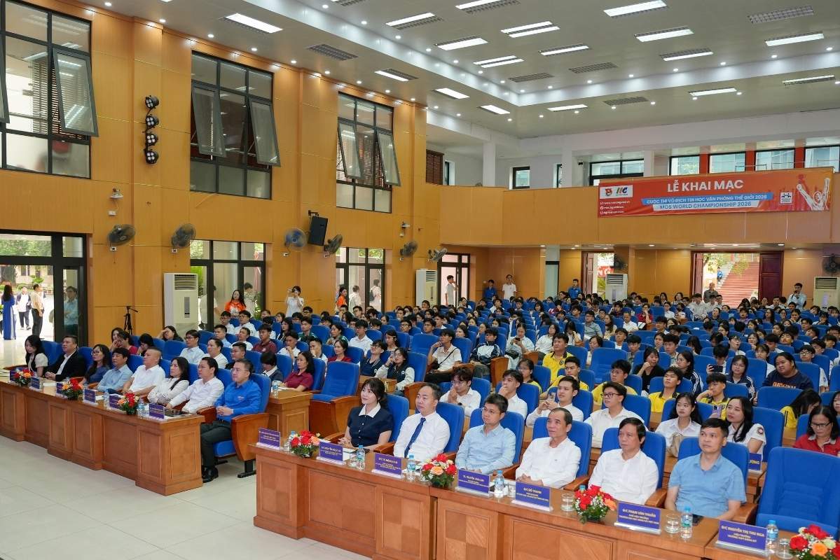 Toàn cảnh Lễ Khai mạc Cuộc thi Vô địch Tin học văn phòng Thế giới 2026. Ảnh: BTC