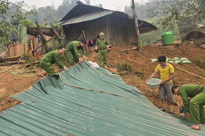 Tornadoes cause damage in Na Sang commune, Dien Bien province. Photo: Na Sang commune