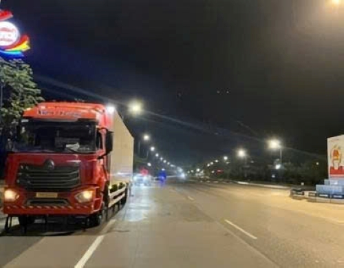 Scene of the collision that killed the motorcyclist. Photo: Hai Phong City Traffic Safety Board