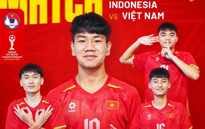 La sub-17 de Vietnam se enfrenta a la sub-17 de Indonesia en la última jornada de la fase de grupos de la sub-17 del Sudeste Asiático. Foto: VFF