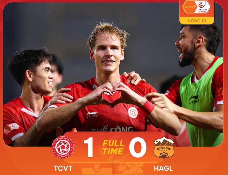 Hoang Anh Gia Lai is a guest against The Cong Viettel in round 19 of V.League. Photo: FPT Play