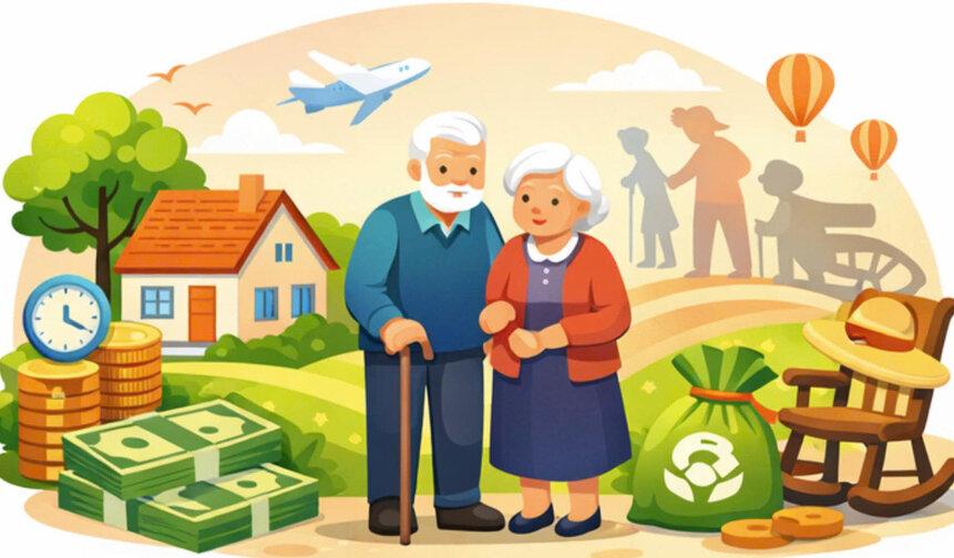 Pensions from voluntary social insurance policies - a "backing" for a sustainable future. Graphics: Huong Giang