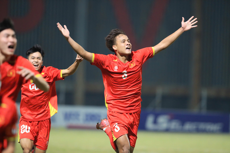U17 Vietnam enters the U17 Southeast Asian semi-finals with the top spot in Group A. Photo: Minh Dan