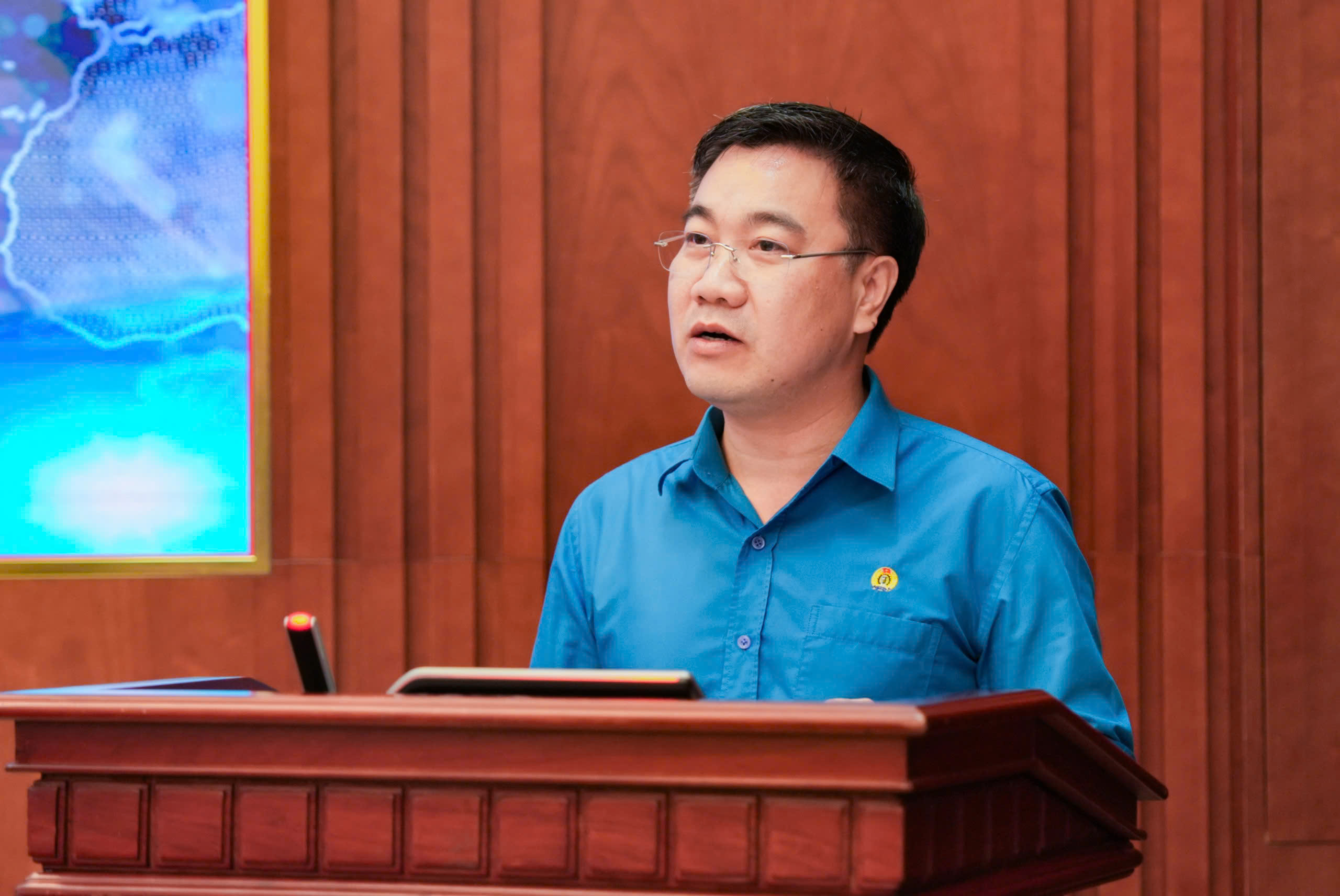 Hội nghị triển khai Hội thi “Chuyển đổi số ngành Ngân hàng” năm 2026 do Công đoàn Ngân hàng Việt Nam tổ chức diễn ra ngày 20.4 tại Hà Nội. Ảnh: Hữu Chánh 