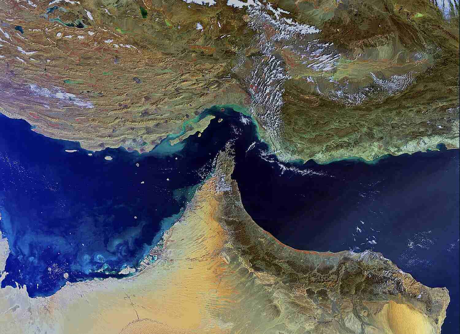 Eo biển Hormuz. Ảnh: Cơ quan Vũ trụ châu Âu 