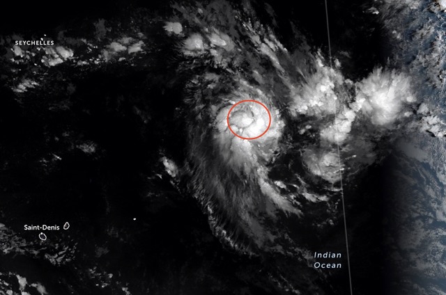 Forecast low pressure on the Indian Ocean highly likely to become a storm in the next 24 hours. Photo: JTWC