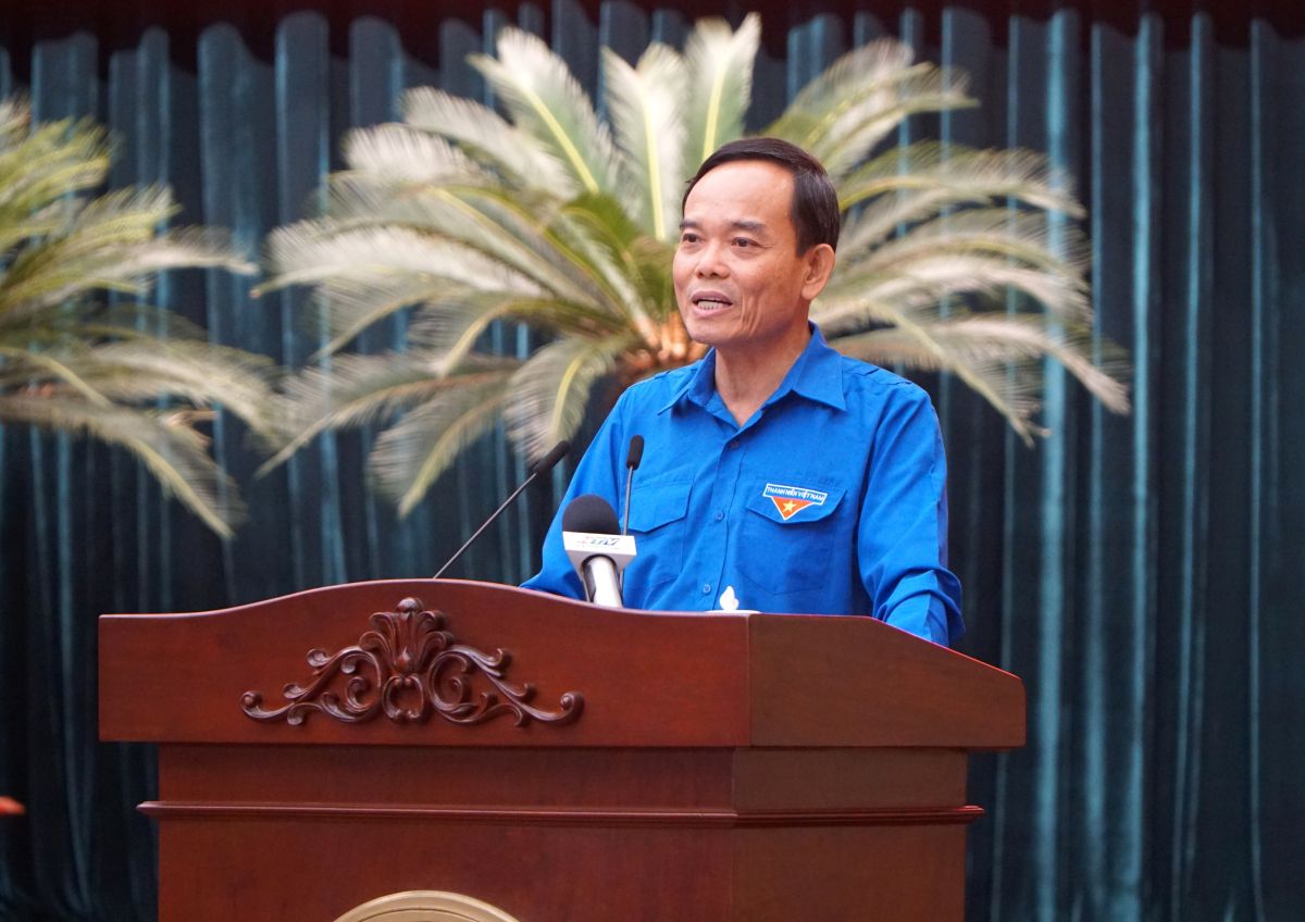 Ông Trần Lưu Quang - Ủy viên Bộ Chính trị, Bí thư Thành ủy TPHCM phát biểu tại chương trình. Ảnh: Thanh Chân