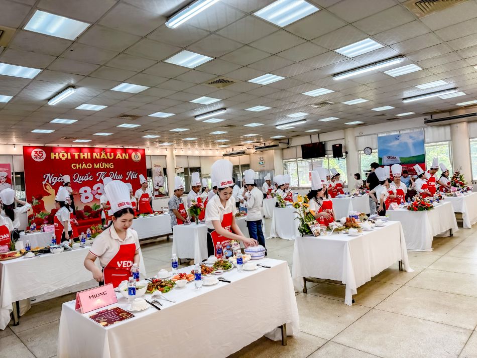 Các bài thi nấu ăn được các thí sinh đầu tư tỉ mỉ và trình bày đẹp mắt. Ảnh: Vedan