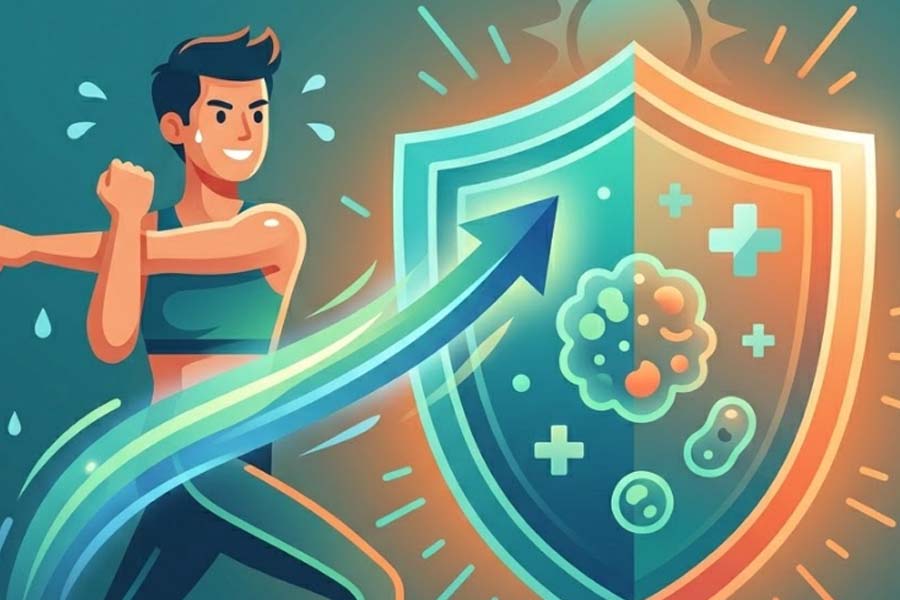 Exercising properly helps strengthen the immune system. Graphics: Thien Nhan