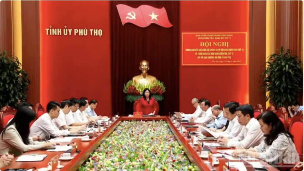 La camarada Bui Thi Minh Hoai habló en la conferencia.