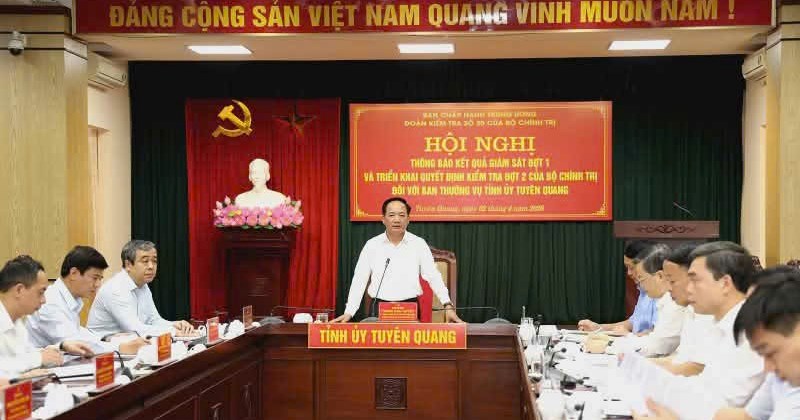 Tuyên Quang: Thông báo kết quả kiểm tra Ban Thường vụ Tỉnh ủy