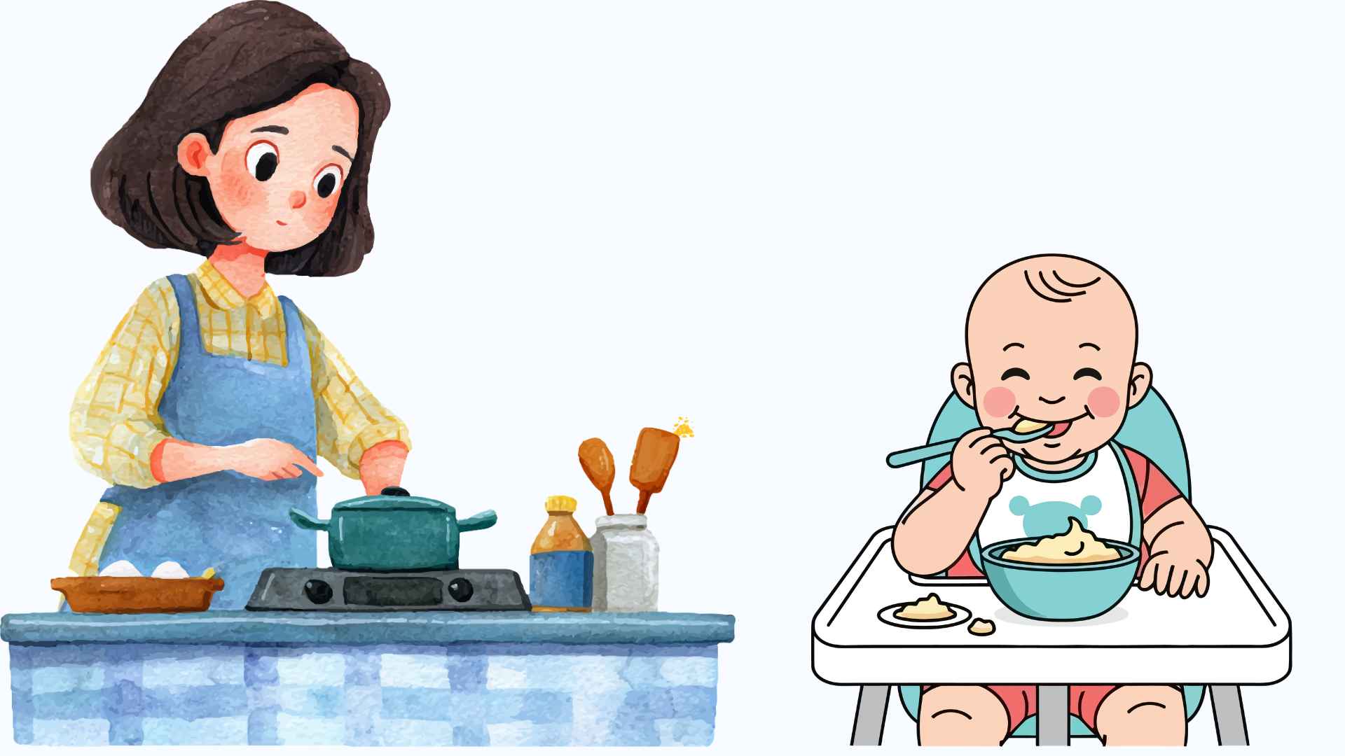 Secrets to cooking standard weaning porridge to help children eat well and gain weight regularly every day. Graphic photo: Hoang Loc.