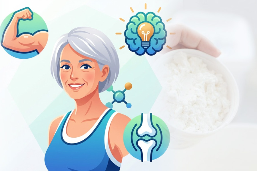 How does creatine affect muscles, brain and bones in older women. Graphics: Thien Nhan