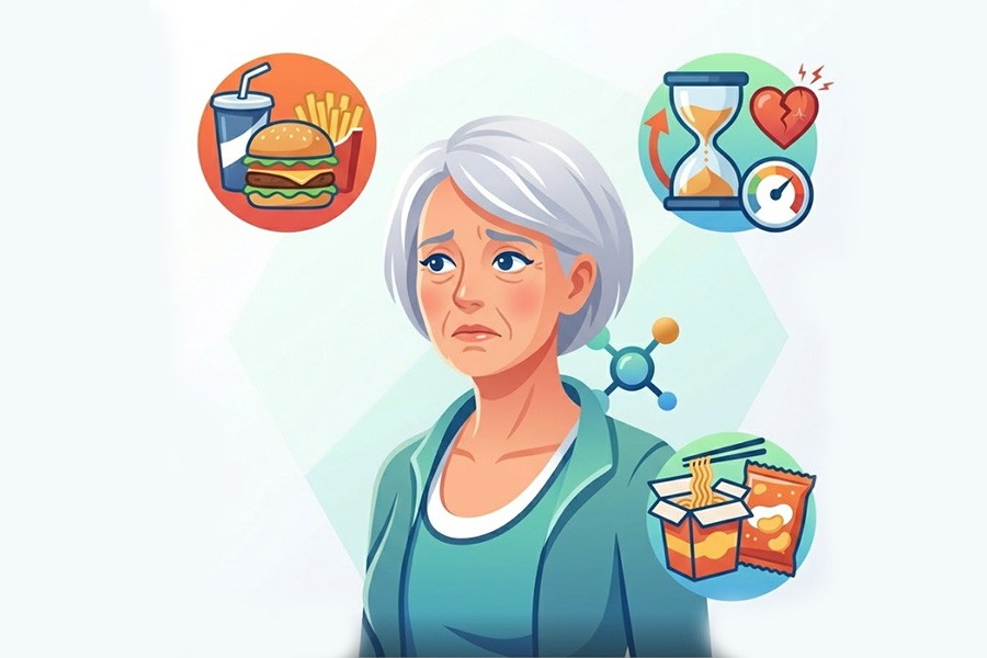 Processed foods and health consequences accumulated over time. Graphics: Thien Nhan