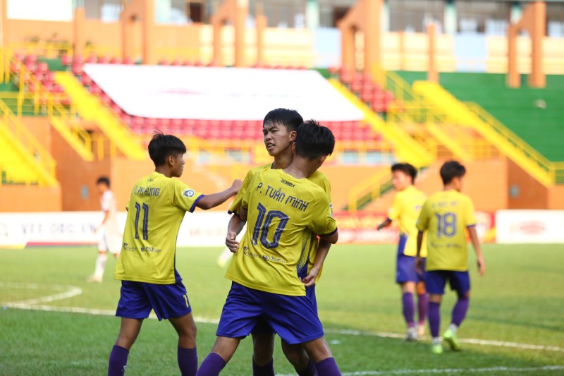 U15 Hà Nội đánh bại U15 Thể Công Viettel ở trận chung kết U15 Quốc gia 2026. Ảnh: HNFC 