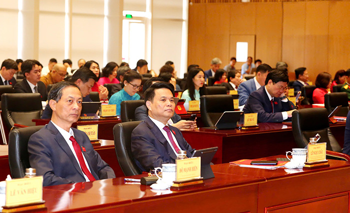 Kỳ họp lần thứ nhất, Hội đồng nhân dân TP Hải Phòng nhiệm kỳ 2026-2031 khai mạc sáng ngày 20.4. Ảnh: Minh Hùng