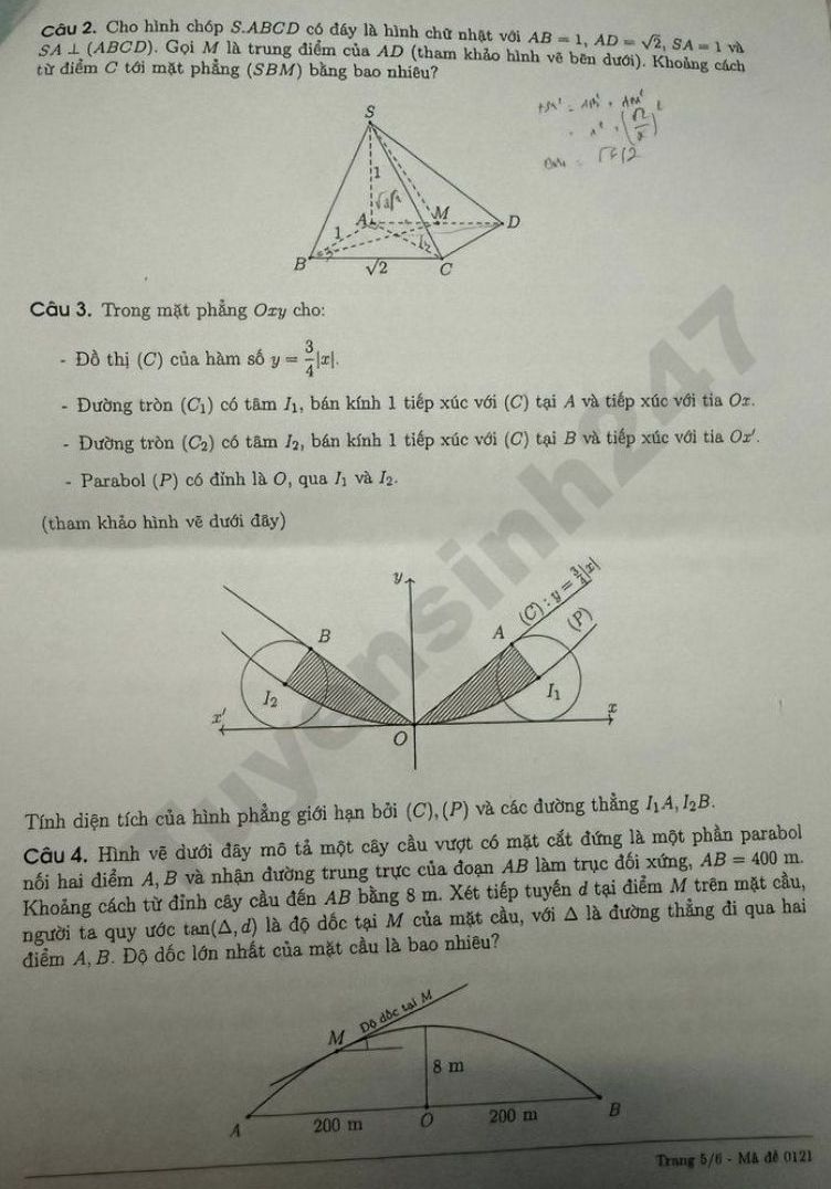 Đề thi thử môn Toán tốt nghiệp THPT 2026 - Sở GDĐT Đồng Nai (lần 1). Ảnh: Tuyensinh247  