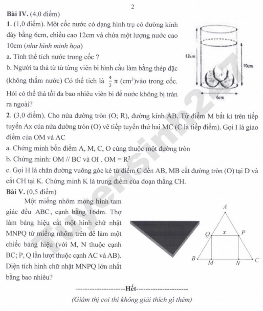 Đề thi thử vào lớp 10 năm 2026 môn Toán - Phường Hà Đông (lần 1). Ảnh: Tuyensinh247