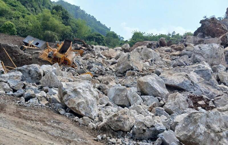 Landslide scene at Na Ca quarry. Photo: Cong Luan