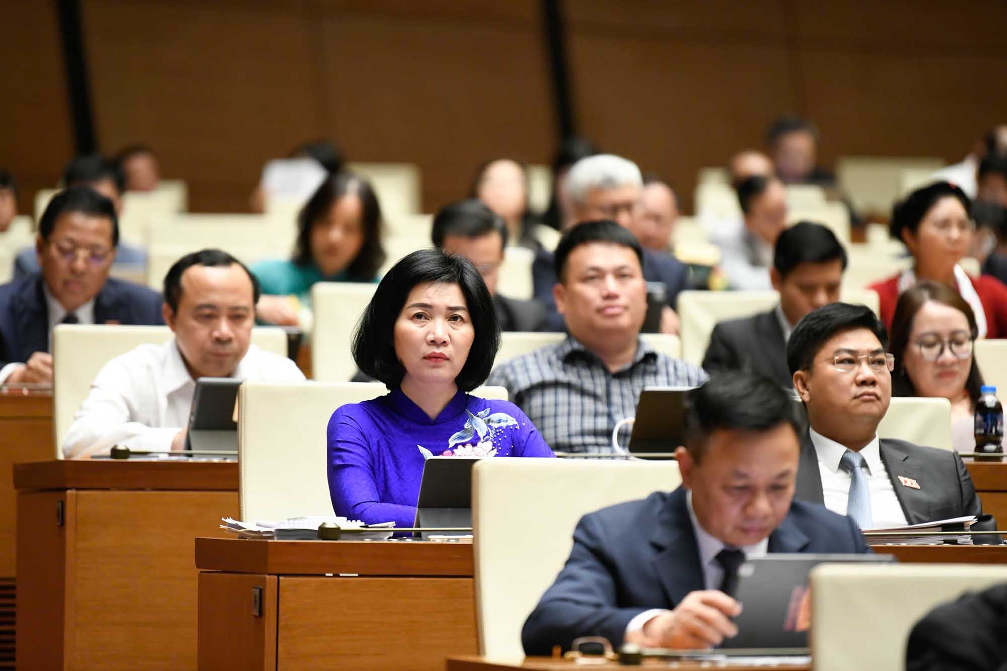 Các đại biểu nghe thảo luận tại hội trường. Ảnh: Như Ý.