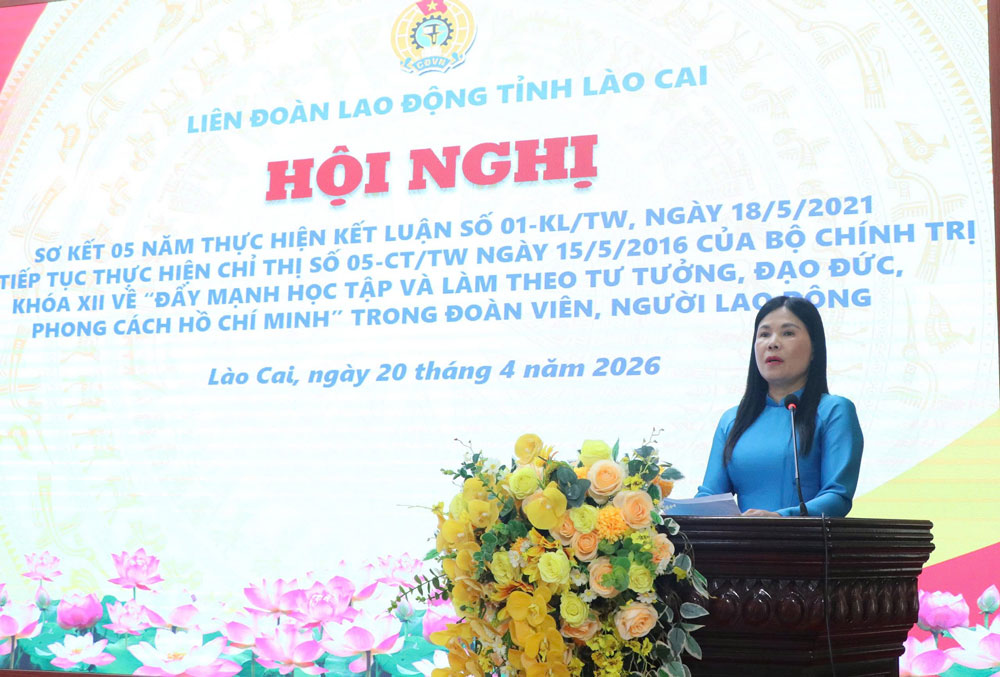 Bà Nguyễn Thị Bích Nhiệm, Chủ tịch LĐLĐ tỉnh Lào Cai 