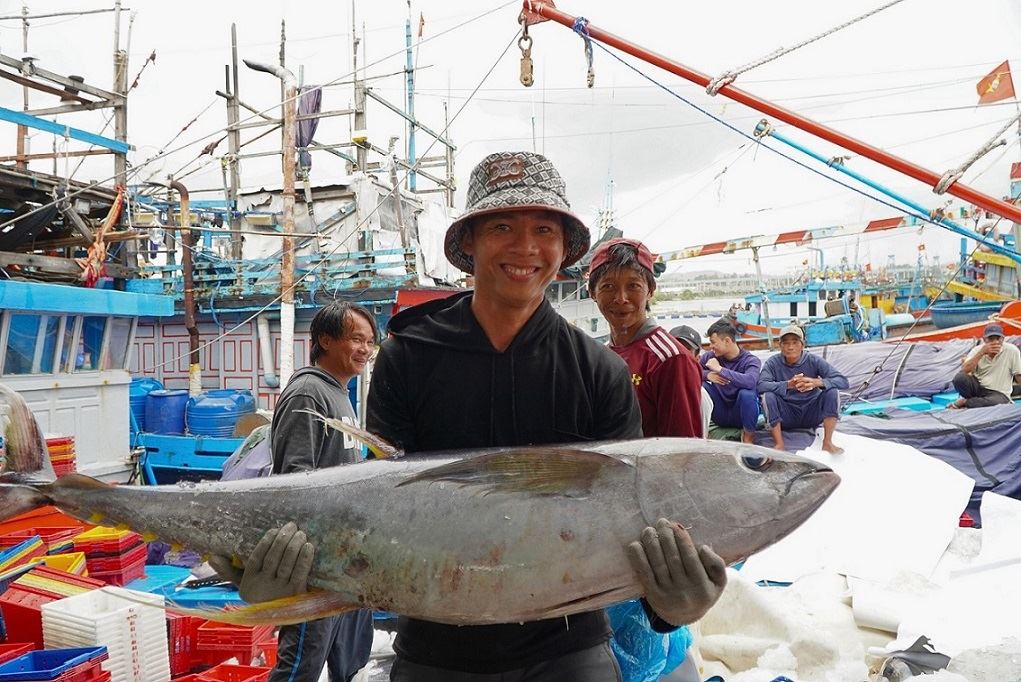 Ở Quảng Ngãi, việc mua được những con cá ngừ tươi ngon, vừa được đánh bắt từ ngư trường Hoàng Sa là điều khá dễ dàng. Ảnh: Đông Giang