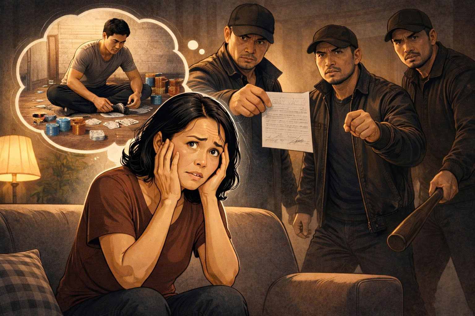 Lawyer answers the case of a wife falling into debt collection when her husband gambled, borrowed 500 million VND and then disappeared. Photo: AI/Pham Ngoc