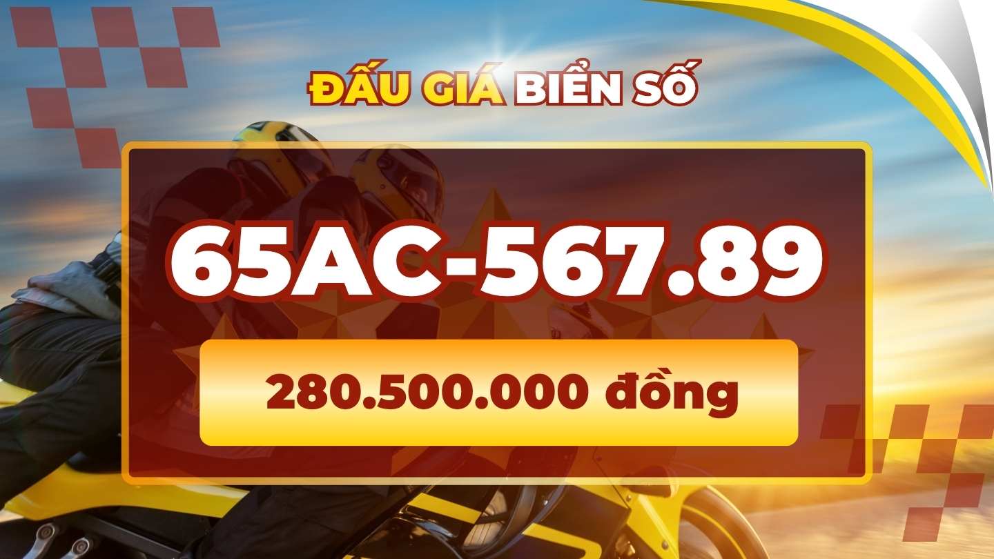 Motorbike license plate 65AC-567. 89 has a high price in the auction on April 20