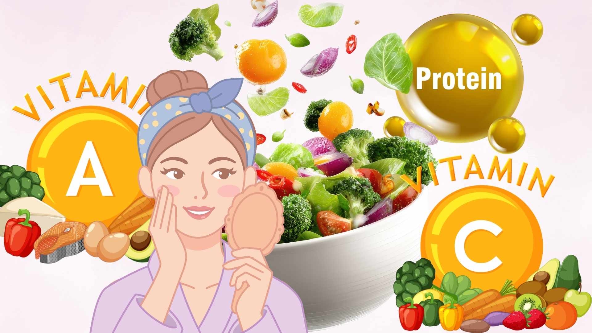 Bữa ăn gia đình đủ dinh dưỡng là yếu tố then chốt giúp da luôn khỏe đẹp. Đồ họa: Minh Vũ