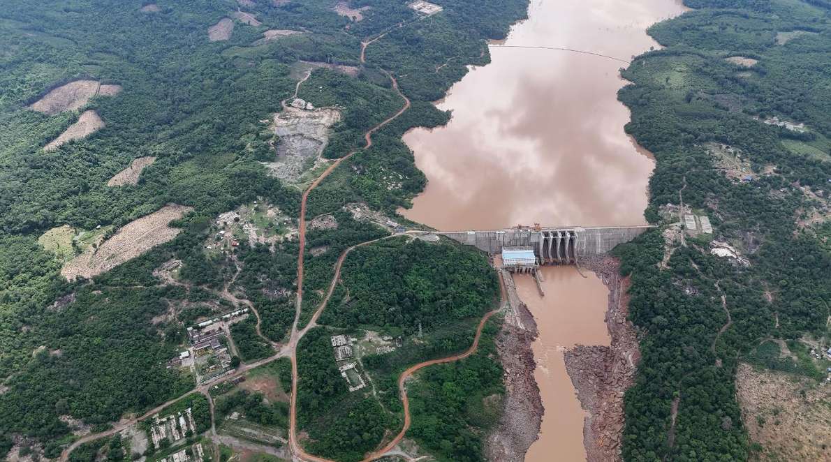 Một công trình thủy điện tại Lào nhìn từ trên cao. Ảnh: T&T Group