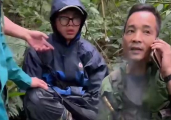 Search forces have found a lost male student in Tam Dao. Photo: Dao Tru