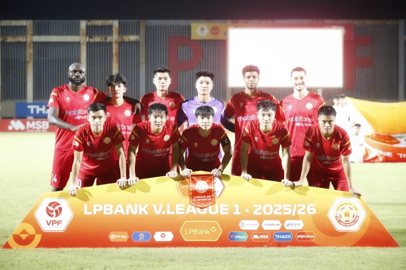 PVF-CAND cũng rơi vào vòng xoáy trụ hạng khốc liệt tại V.League 2025-2026. Ảnh: VPP