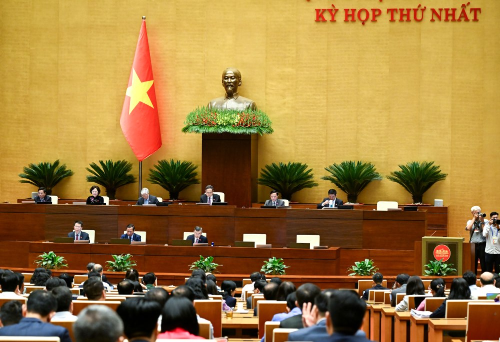 Phiên thảo luận của Quốc hội sáng 21.4. Ảnh: Phạm Đông