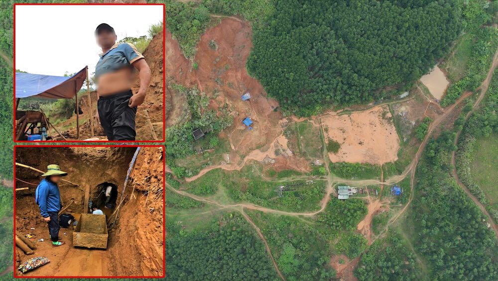 Going into the "pothole" of gold miners, seeing scenes of devastated mountains and forests, rivers and streams poisoned. Photo: Reporter