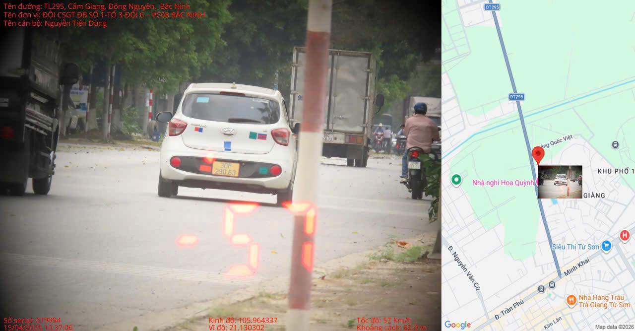 The car owner was fined in Bac Ninh. Photo: Bac Ninh Police