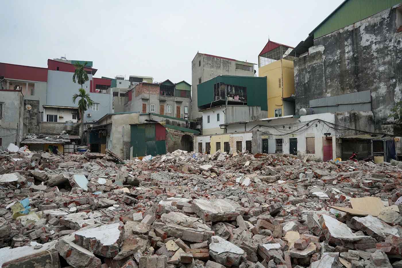 Một số công trình trong phạm vi dự án đã được phá dỡ. Ảnh: Sóng Hữu