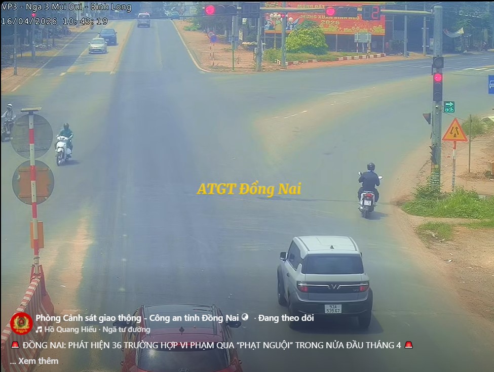 Car owner fined remotely in Dong Nai. Photo: Dong Nai Traffic Police