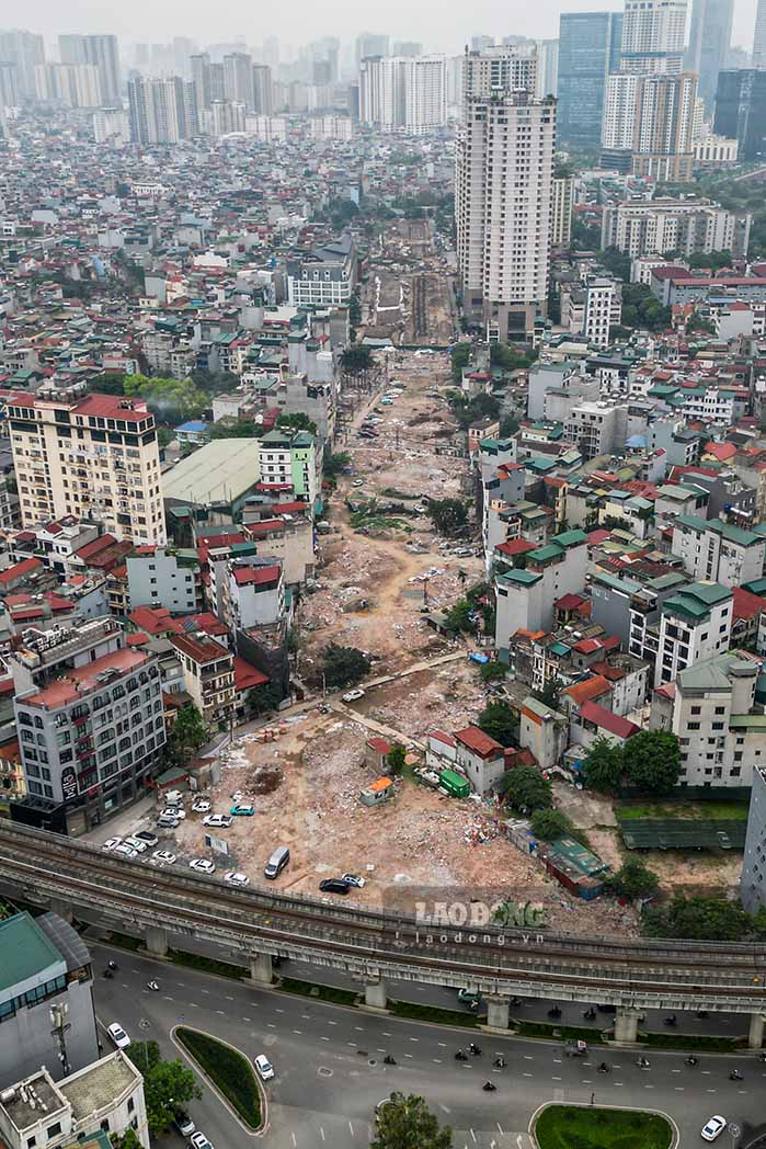 Dự án đường Vành đai 2,5 đoạn qua phường Cầu Giấy có tổng chiều dài 1.130m, được chia thành hai phân đoạn với đặc thù khác nhau về nguồn gốc đất đai.