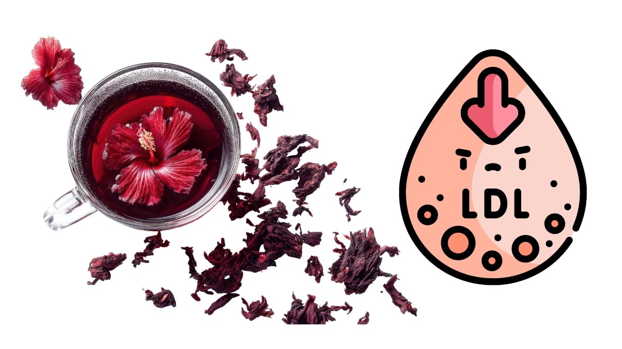 Hibiscus flower tea is a suitable drink for evening use to help lower cholesterol. Graphics: Thanh Thanh