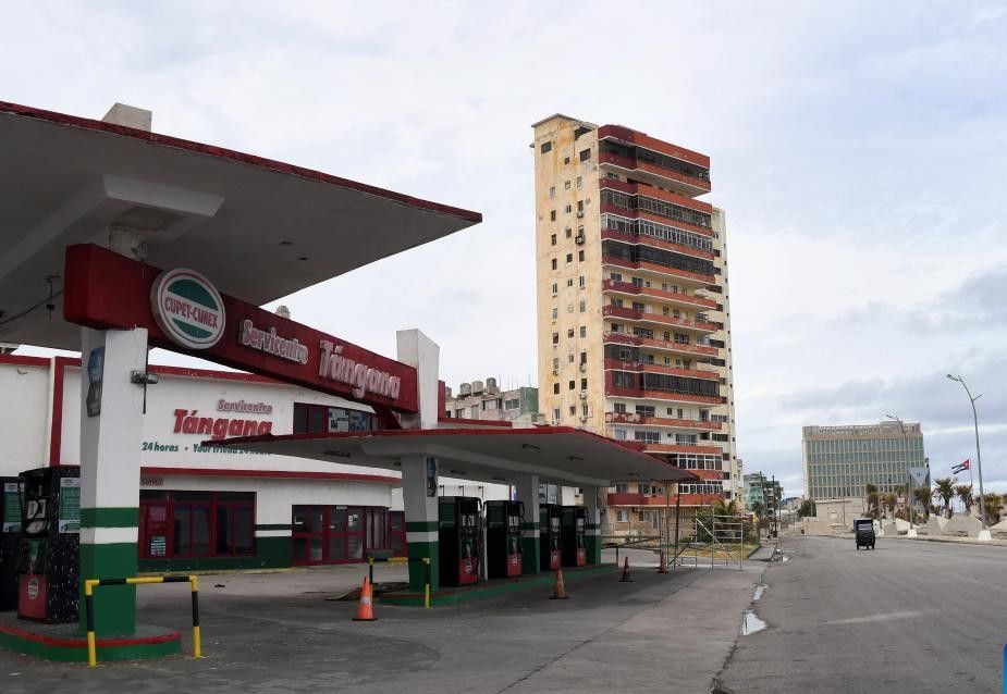 Một trạm xăng ở Havana, Cuba ngừng hoạt động ngày 17.3.2026. Ảnh: Xinhua