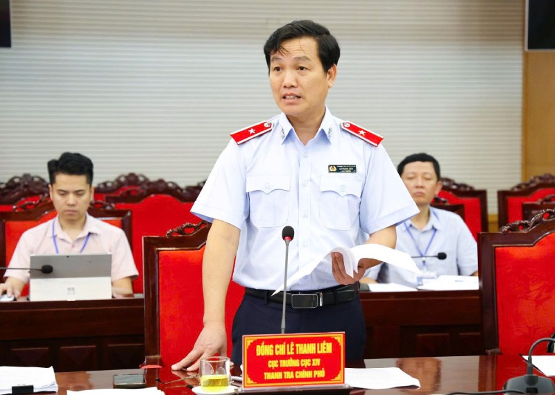 Mr. Le Thanh Liem - Director of Department XIV (Government Inspectorate) announced the Decision to inspect the implementation of Inspection Conclusion No. 1035/KL-TTCP in Son La province. Photo: Son La Provincial People's Committee