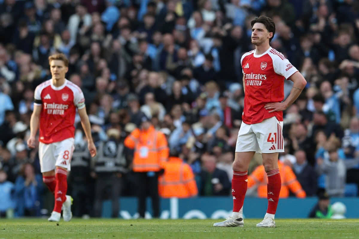 Arsenal vừa thua Man City trong trận quyết định. Ảnh: AFP