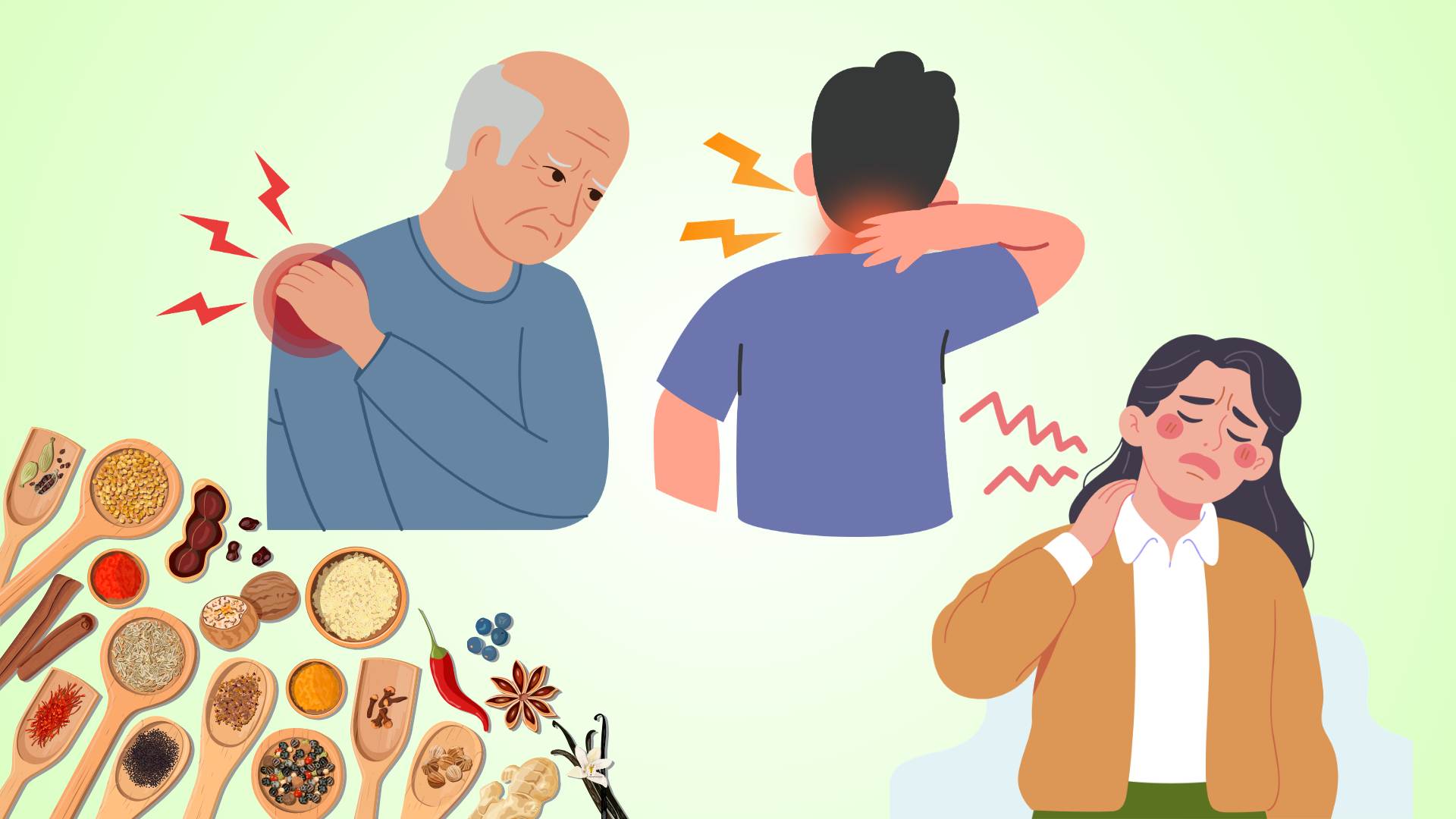 Reduce joint pain, neck and shoulder pain thanks to 3 easy-to-find spices.