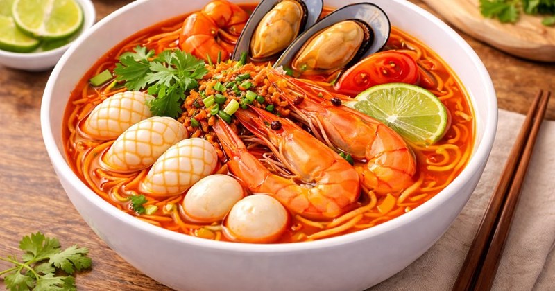 Chế biến bún hải sản Thái Lan đổi vị ngày hè